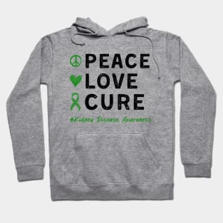 Peace Love Cure Kidney Disease Awareness Day Dialysis Nurse Hoodie